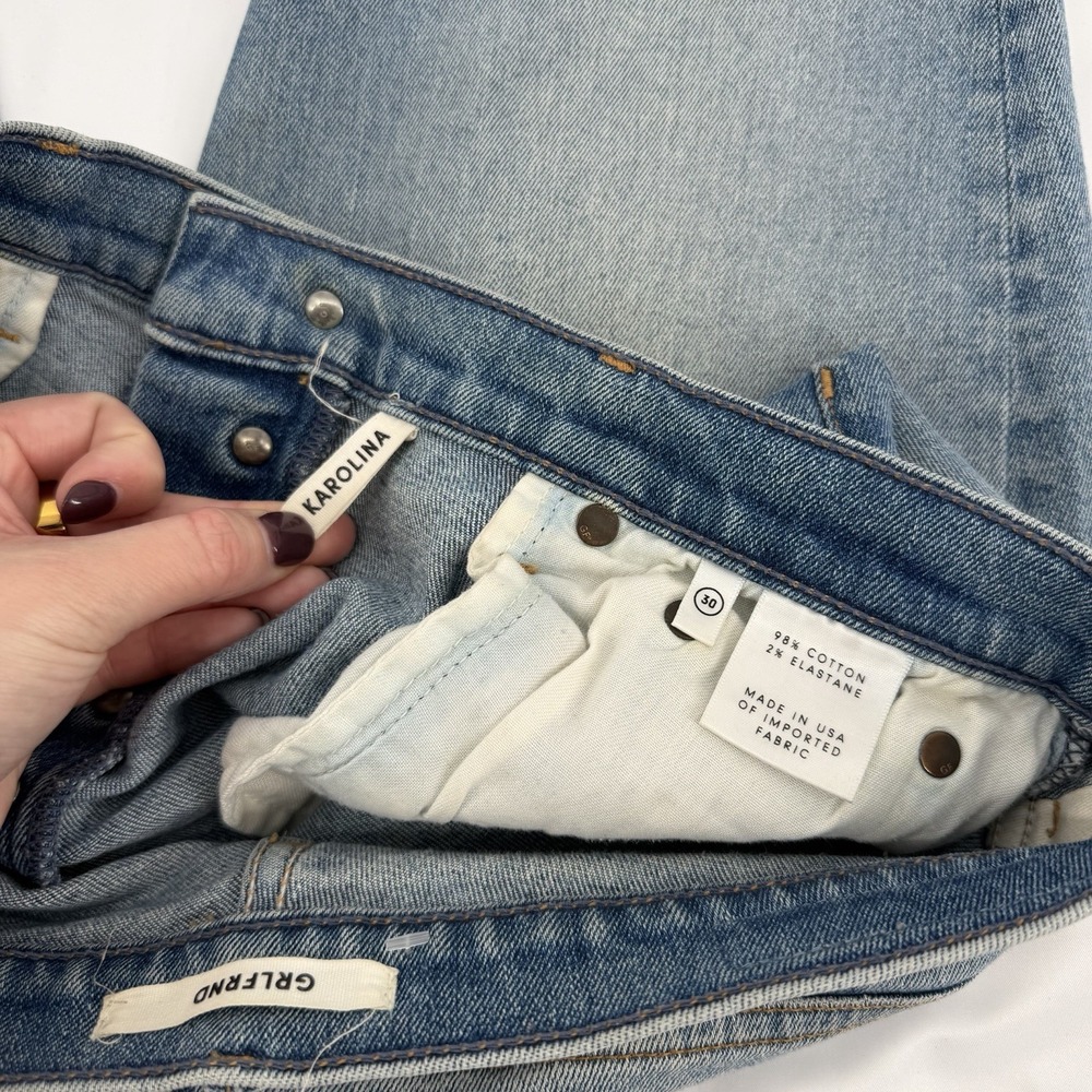 GRLFRND Sz 30 Karolina Distressed High‎ Waisted Skinny Jeans Button Front - Picture 5 of 9